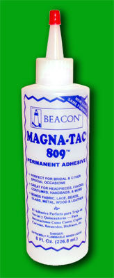 MagnaTac 809 .    Clear & Permanent adhesive.    8ounce size.
